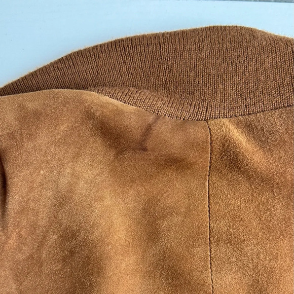 Bettina Rizzi Suede Bomber Jacket L Espresso Brown VTG Italian Leather Coat - Picture 11 of 11
